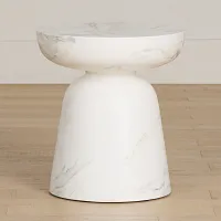 Merrick White Round End Table