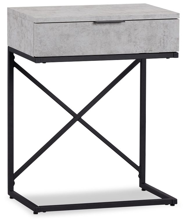 Esher Light Gray Metal Nightstand