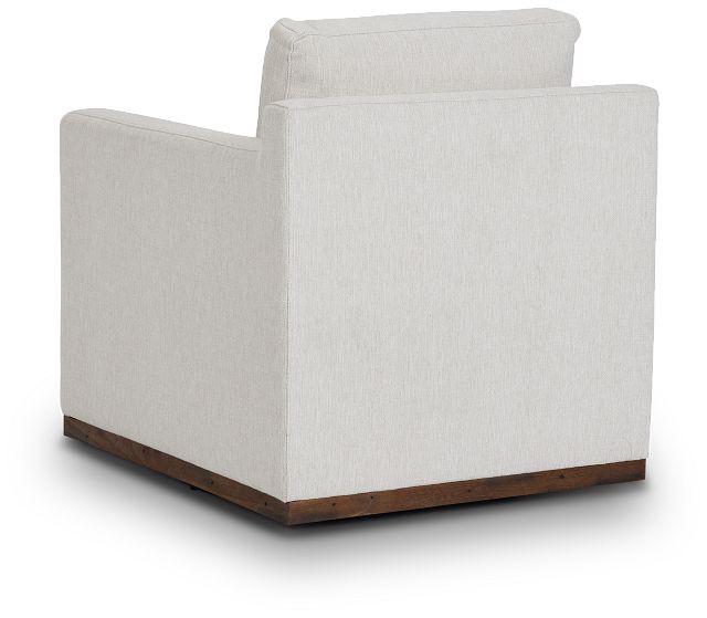 Mckenzie White Fabric Swivel Accent Chair