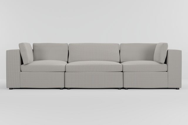 Destin Lucy Light Beige Fabric 3-piece Modular Sofa