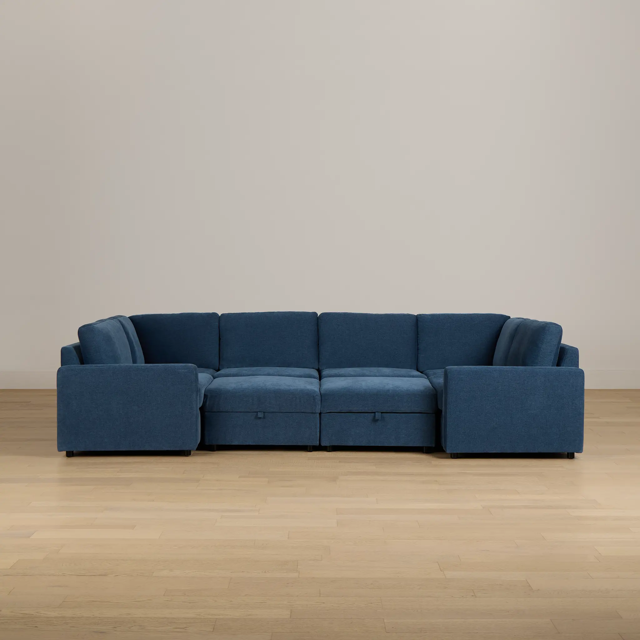 Addie Blue Fabric 8-piece Pit Storage Sectional Addie Blue Fabric 8-piece Pit Storage Sectional