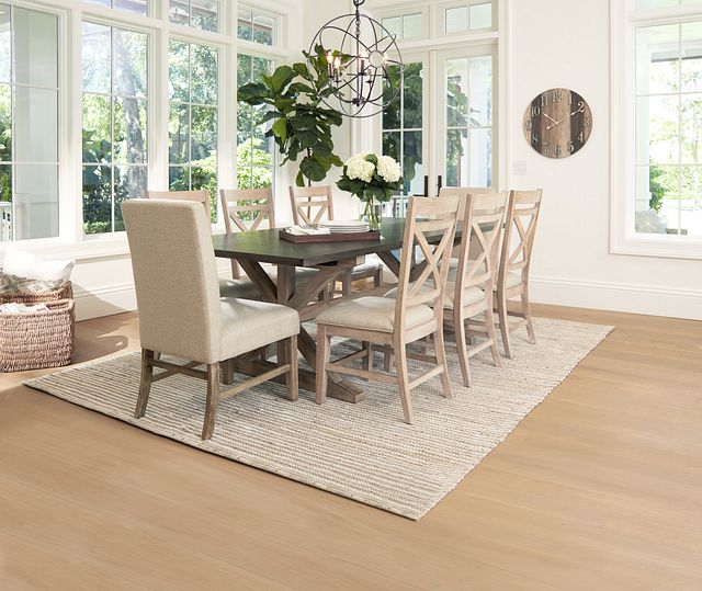 Jefferson Two-tone Table & 4 Upholstered Chairs