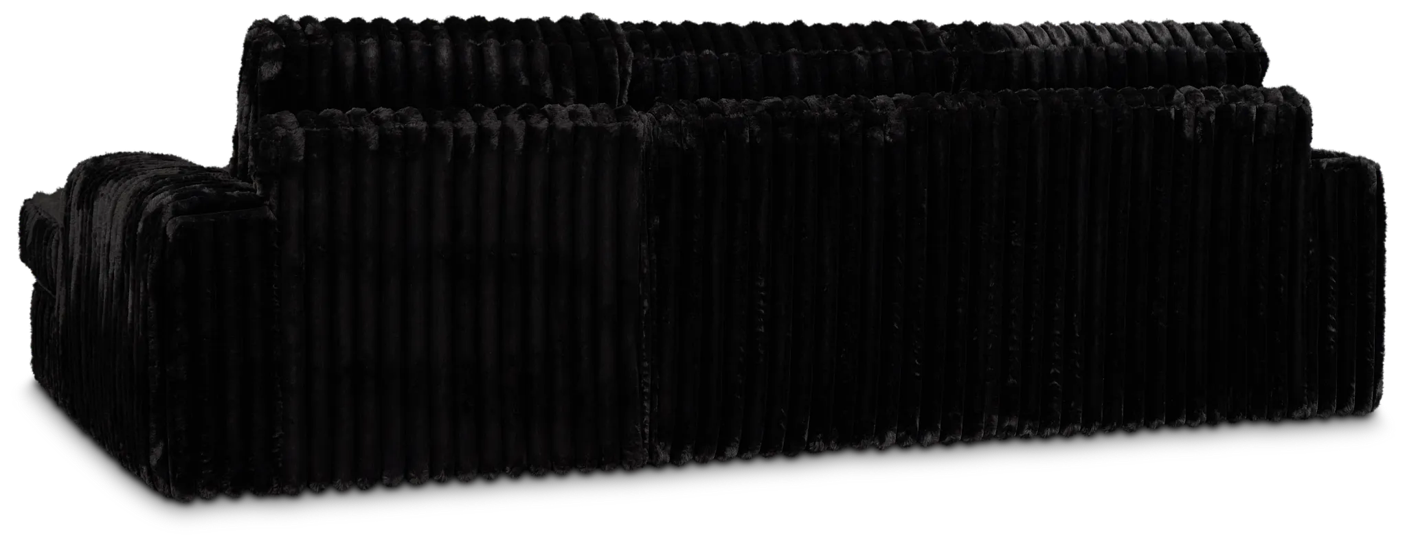 Teddy Black Fabric Right Chaise Sectional