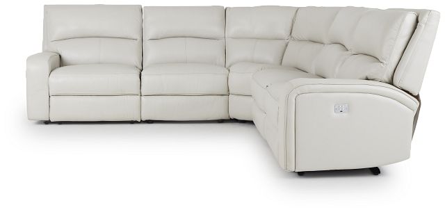 Asher Light Gray Lthr/vinyl Small Two-arm Power Reclining Sectional (3)