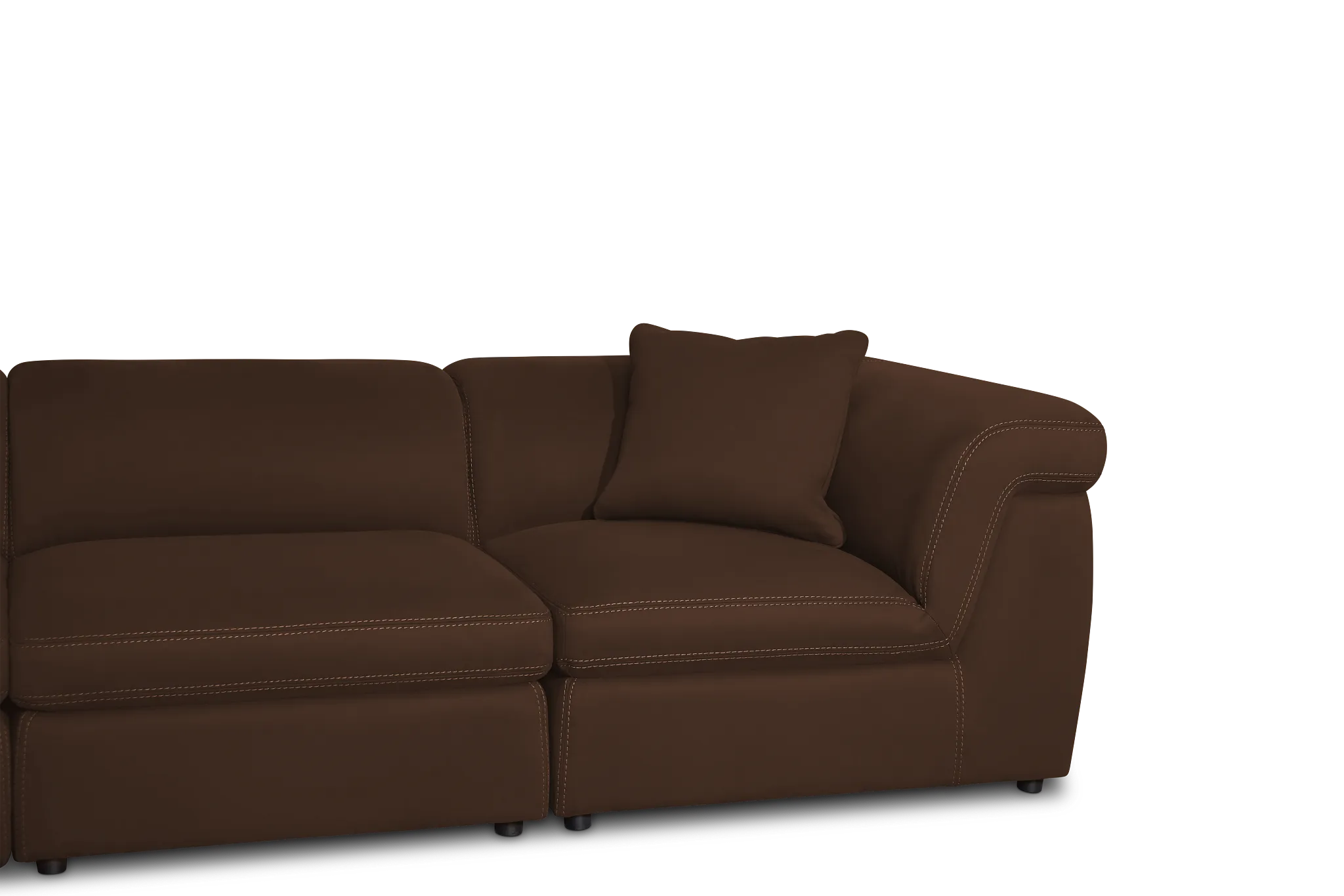 Aria Dark Brown Micro Immersive 3-piece Modular Sofa