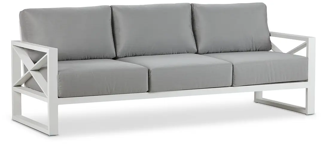Linear White Dark Gray Aluminum Sofa Linear White Dark Gray Aluminum Sofa