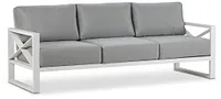 Linear White Dark Gray Aluminum Sofa
