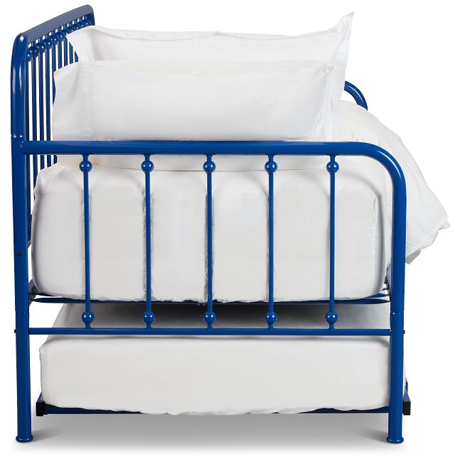 Rory Blue Metal Trundle Daybed