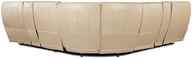 Casey Light Beige Lthr/vinyl Large Triple Power Reclining Two-arm Sectional