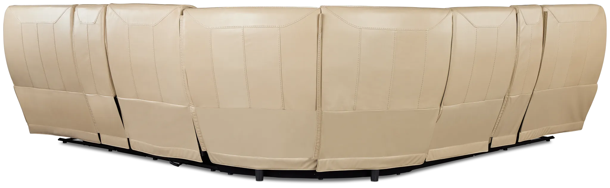 Casey Light Beige Lthr/vinyl Large Triple Power Reclining Two-arm Sectional