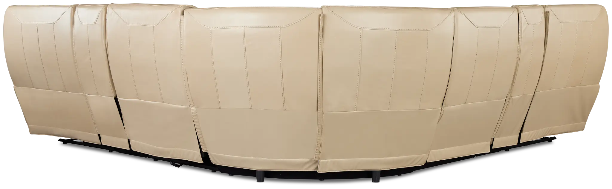 Casey Light Beige Lthr/vinyl Large Triple Power Reclining Two-arm Sectional Casey Light Beige Lthr/vinyl Large Triple Power Reclining Two-arm Sectional