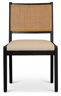 Pacific Black Woven Upholstered Side Chair