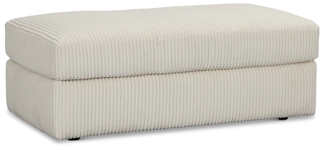 Charlie Ivory Fabric Ottoman