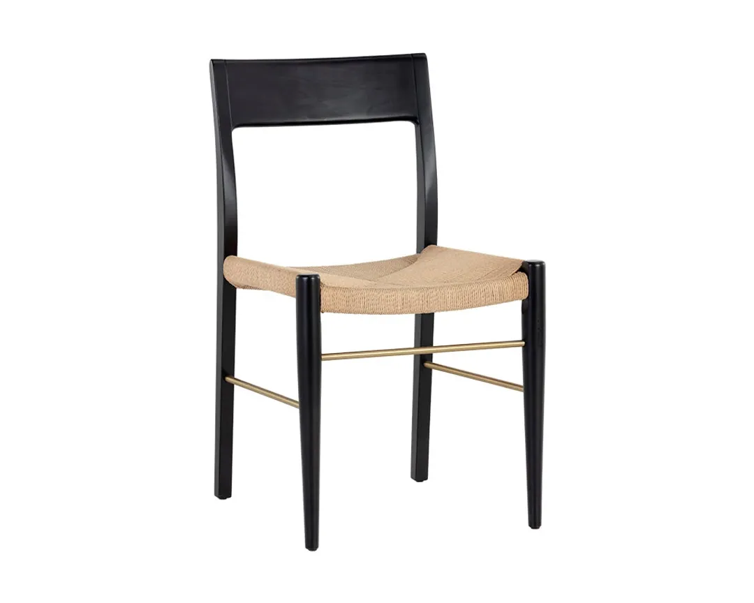 Mandel Black Woven Side Chair