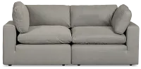 Grant Light Gray Fabric 2-piece Modular Sofa