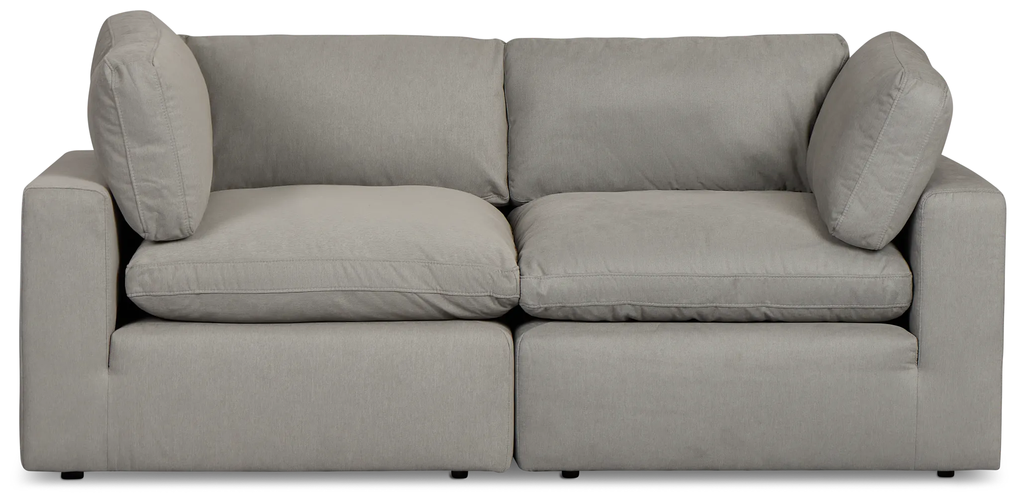 Grant Light Gray Fabric 2-piece Modular Sofa