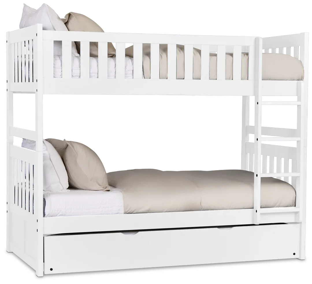 Charleston White Trundle Bunk Bed