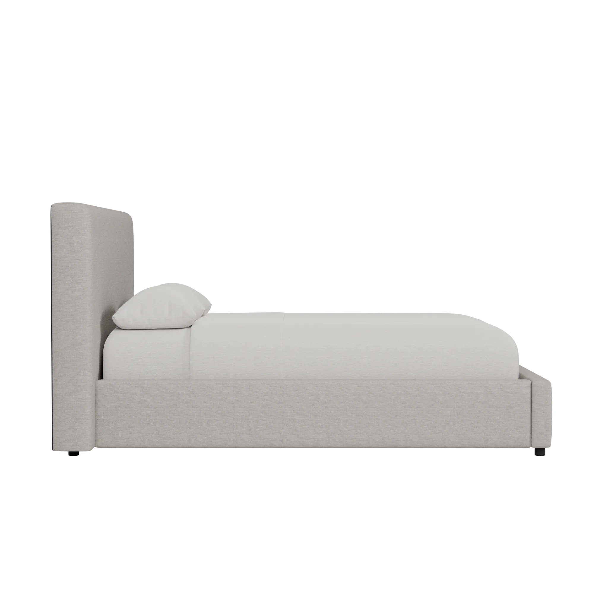 Grayton Maguire Pewter 44" Upholstered Platform Bed