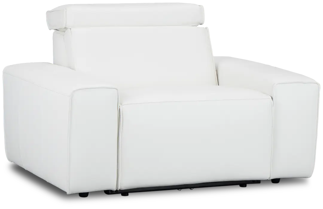 Carmelo White Leather Power Recliner Carmelo White Leather Power Recliner
