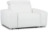 Carmelo White Leather Power Recliner