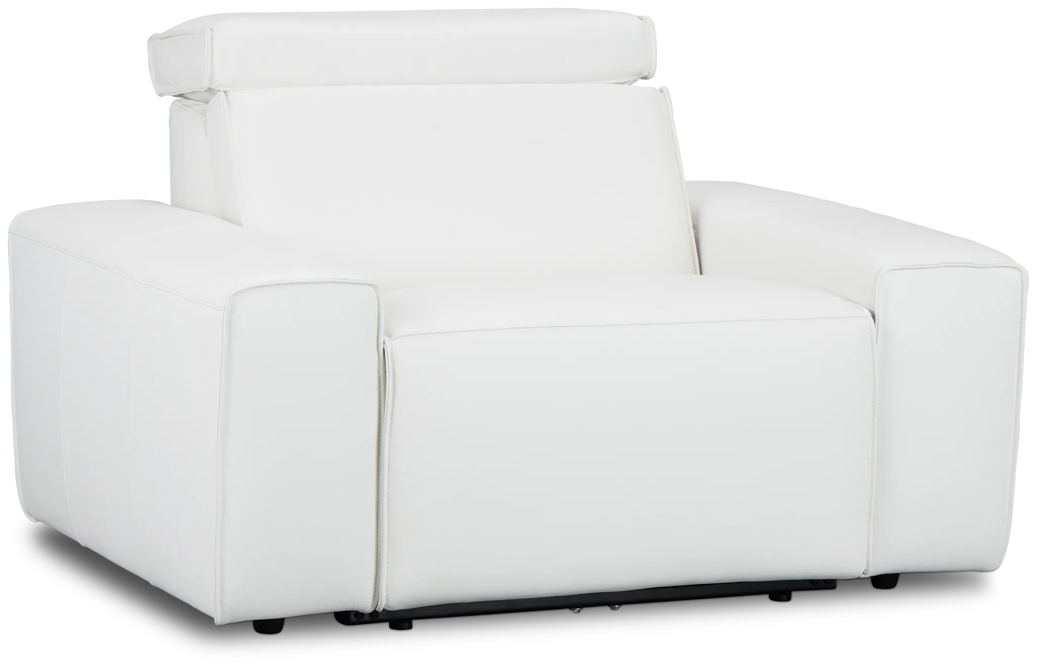 Carmelo White Leather Power Recliner