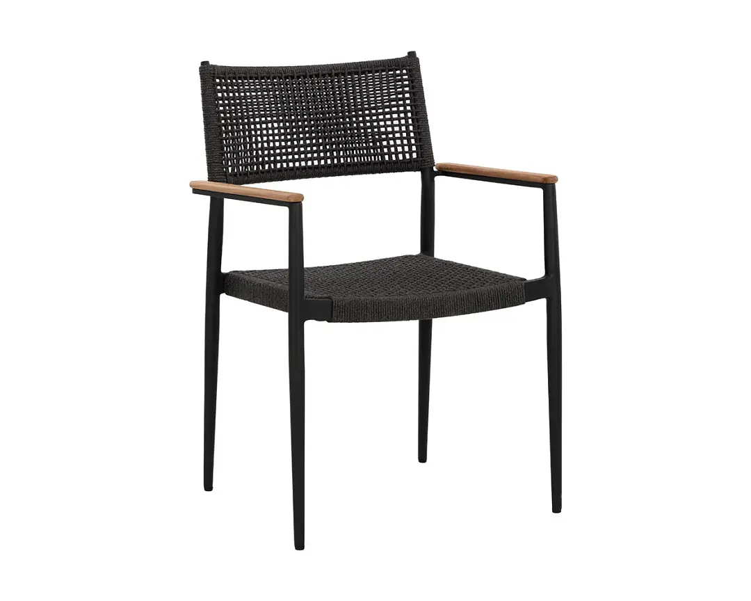 Elsie Dark Gray Woven Arm Chair Elsie Dark Gray Woven Arm Chair