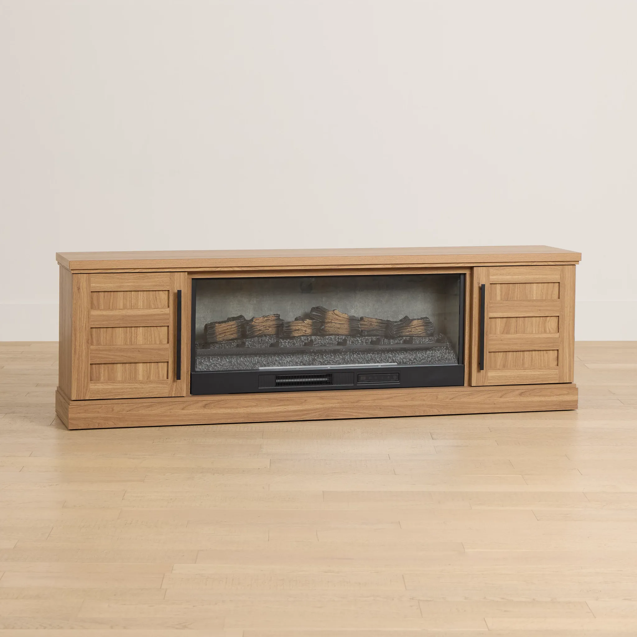 Branson Light Tone 78" Tv Stand With Fireplace Insert