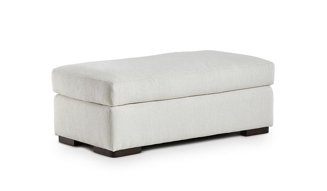 Alpha White Fabric Ottoman