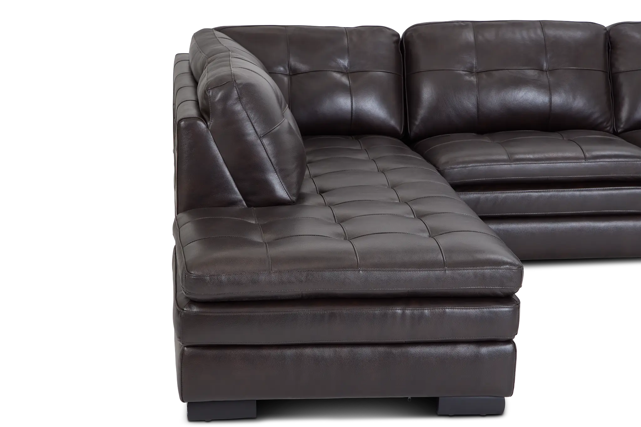 Braden Dark Brown Leather Small Left Bumper Sectional Braden Dark Brown Leather Small Left Bumper Sectional