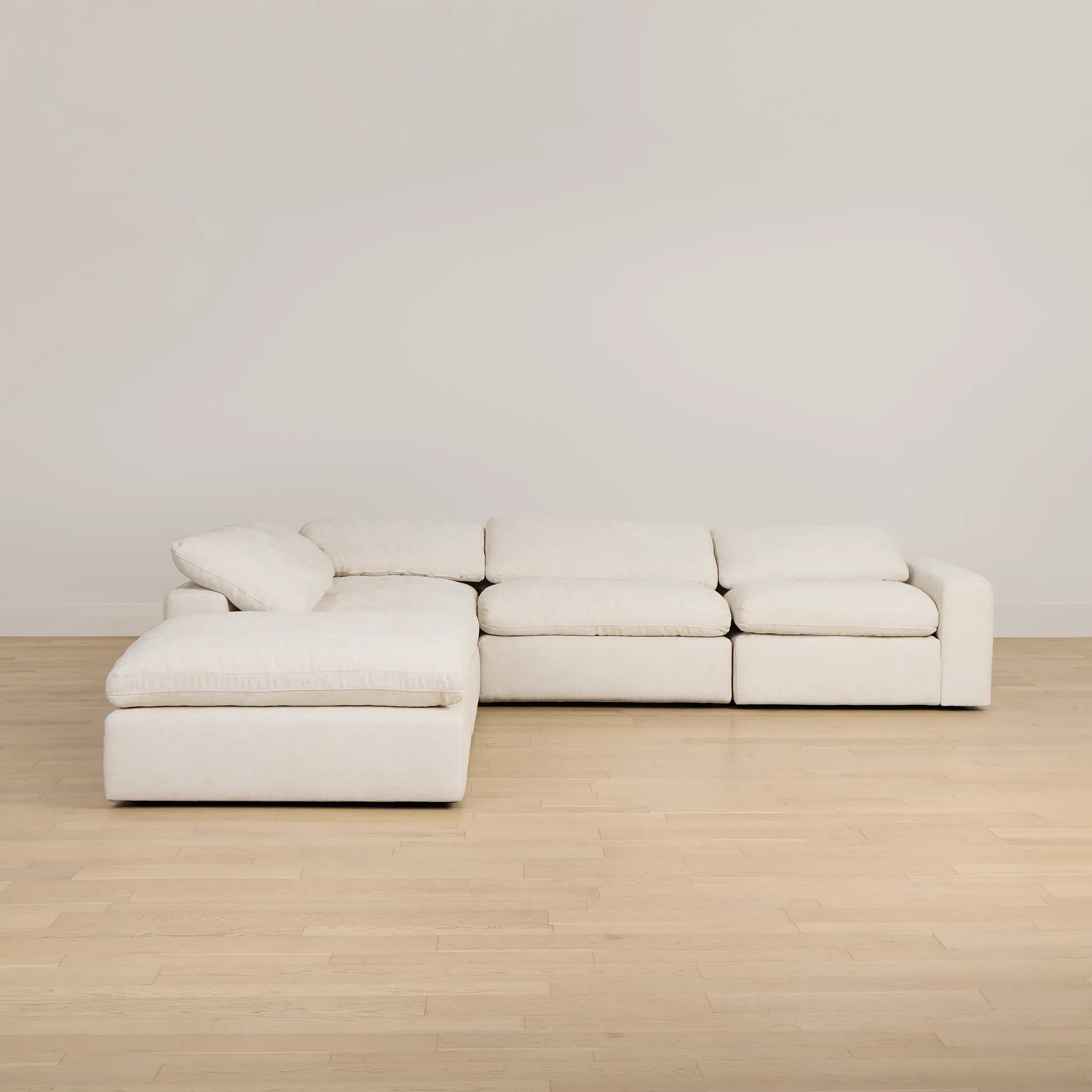 Drift Light Beige Fabric Medium Left Bumper Power Sectional