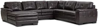 Braden Dark Brown Leather Medium Left Chaise Sectional