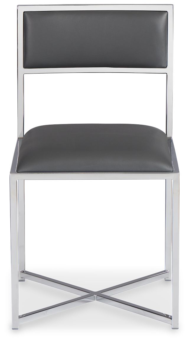 Amalfi Gray Stnl Steel Upholstered Side Chair