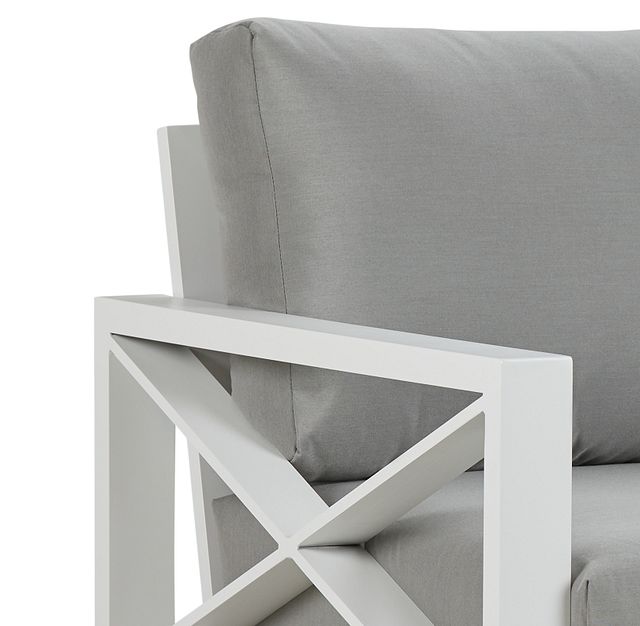 Linear White Dark Gray Aluminum Chair