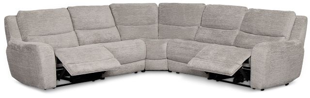 Bennett Gray Fabric Small Two-arm Power Reclining Sectional