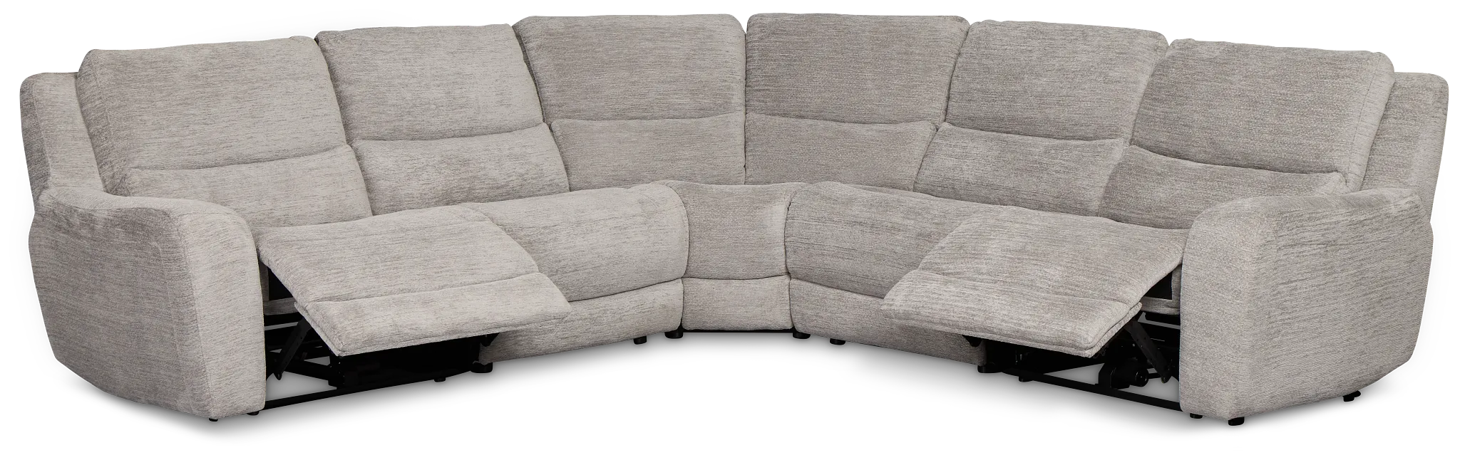 Bennett Gray Fabric Small Two-arm Power Reclining Sectional