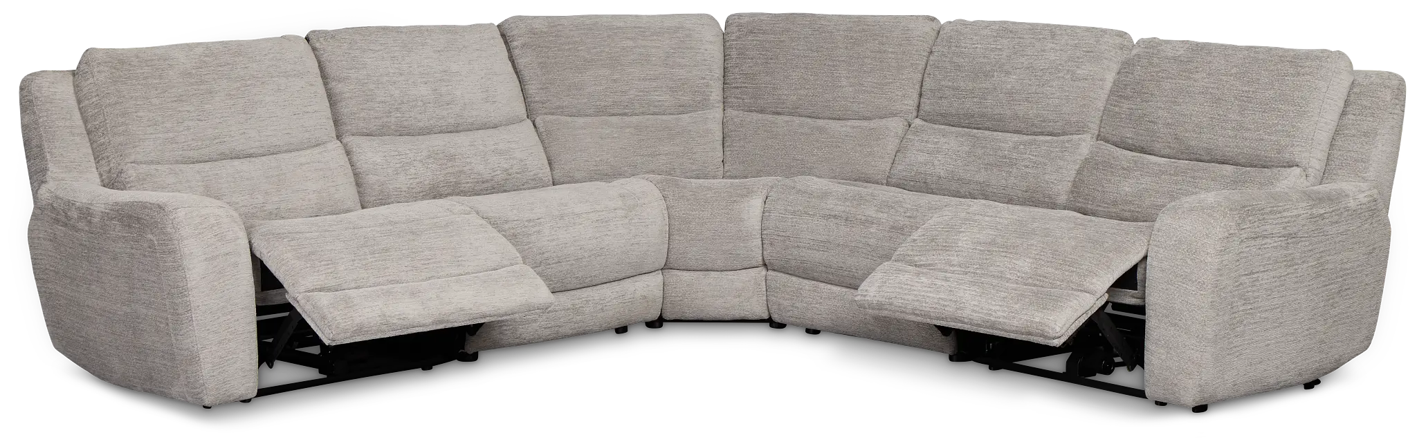Bennett Gray Fabric Small Two-arm Power Reclining Sectional Bennett Gray Fabric Small Two-arm Power Reclining Sectional
