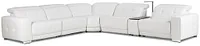 Reva White Leather Medium Triple Power 2-arm Sectional