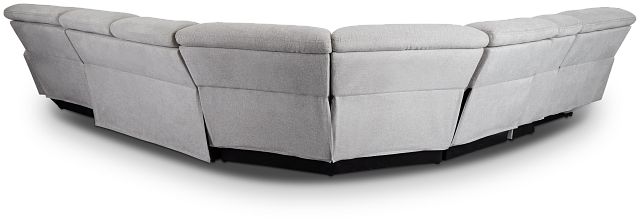 Callum Light Gray Storage Medium Right Reclining Chaise Sleeper Sectional