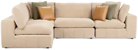 Cruz Light Beige Fabric 4-piece Modular Sectional
