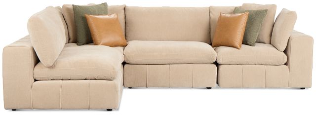 Cruz Light Beige Fabric 4-piece Modular Sectional