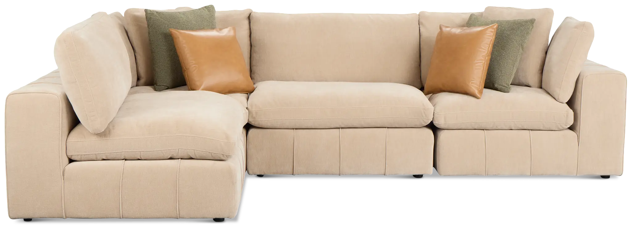 Cruz Light Beige Fabric 4-piece Modular Sectional Cruz Light Beige Fabric 4-piece Modular Sectional