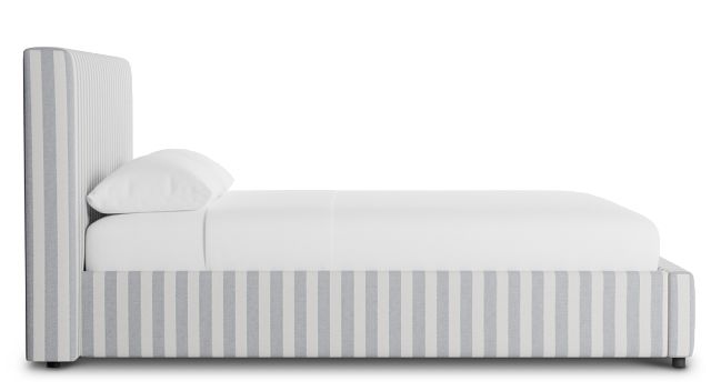 Grayton Sea Lane Dark Blue 44" Upholstered Platform Bed