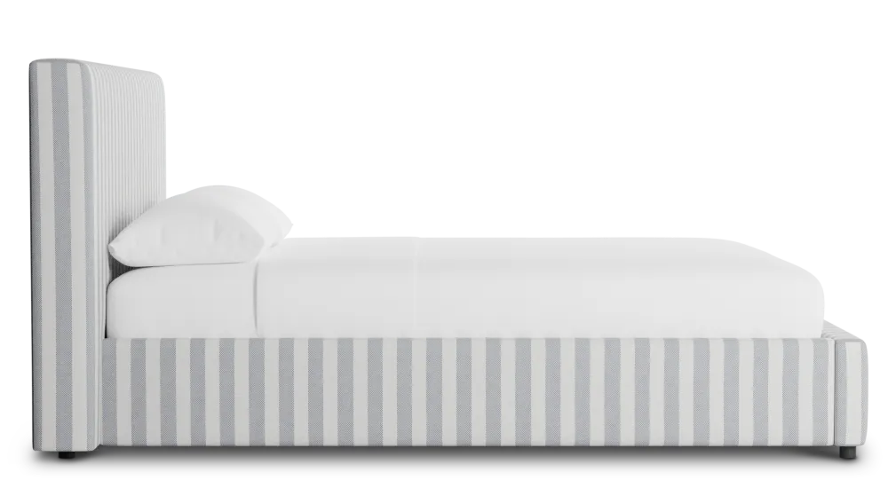 Grayton Sea Lane Dark Blue 44" Upholstered Platform Bed