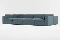 Destin Elevation Dark Blue Fabric 8-piece Pit Sectional
