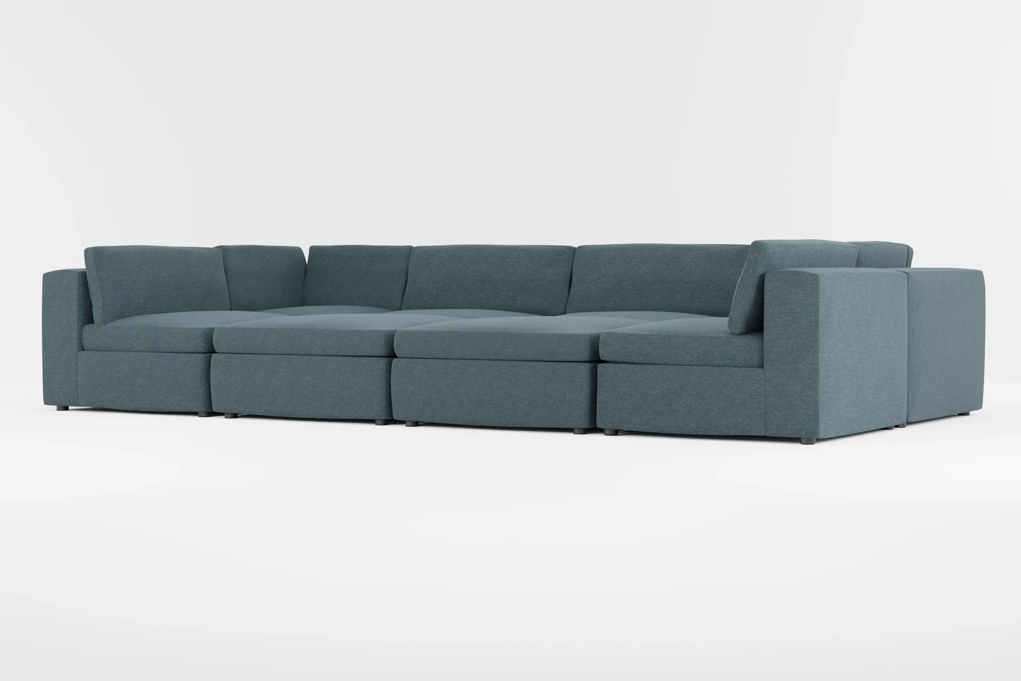 Destin Elevation Dark Blue Fabric 8-piece Pit Sectional
