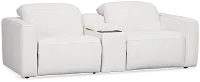 Ryland White Fabric Power Reclining Console Sofa