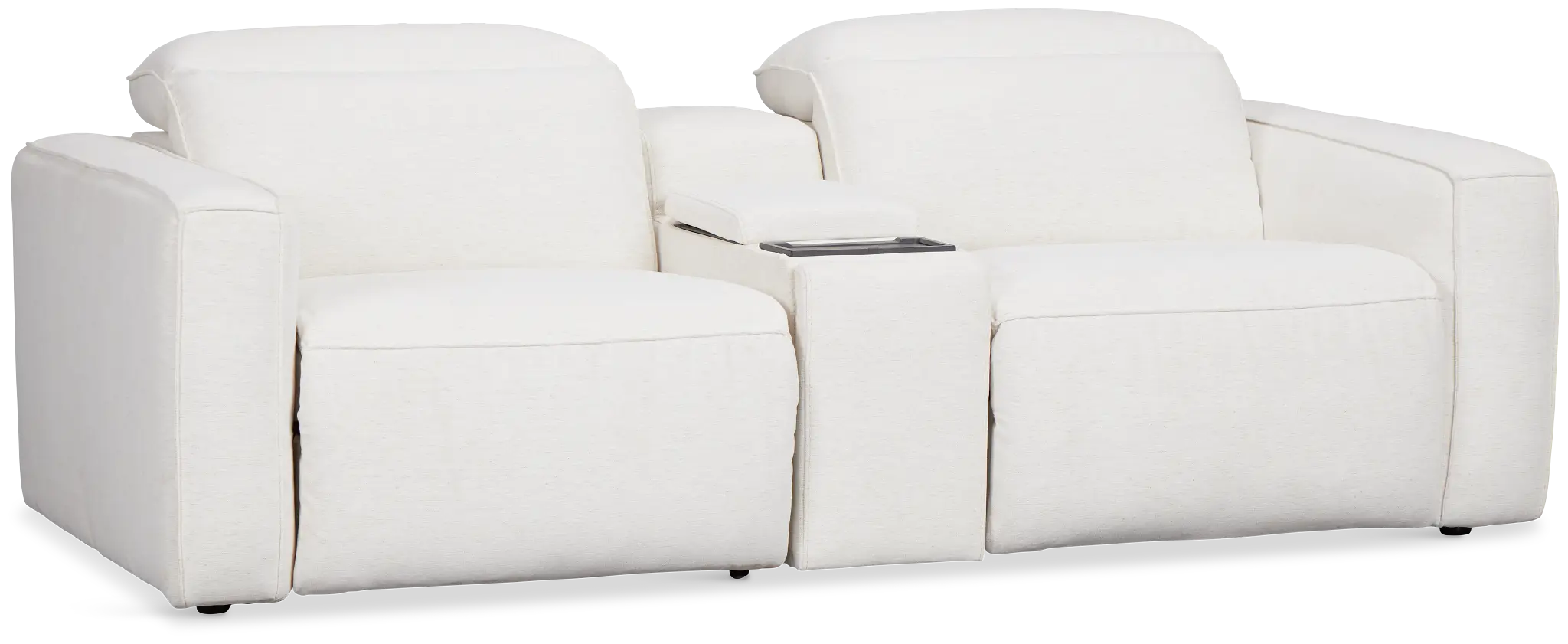 Ryland White Fabric Power Reclining Console Sofa Ryland White Fabric Power Reclining Console Sofa