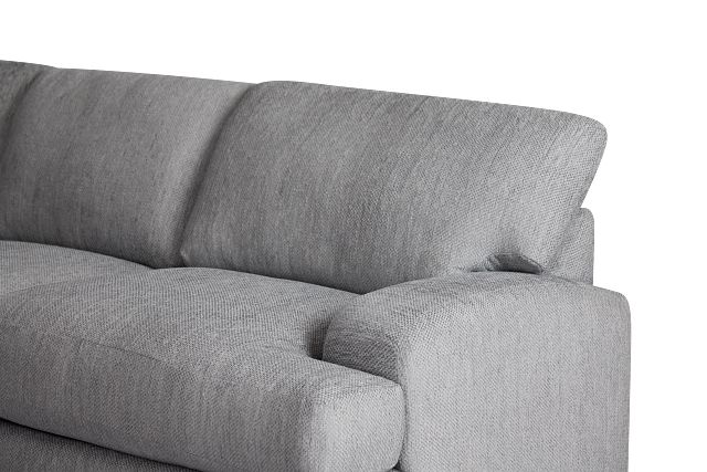 Alpha Light Gray Fabric Large Left Chaise Sectional