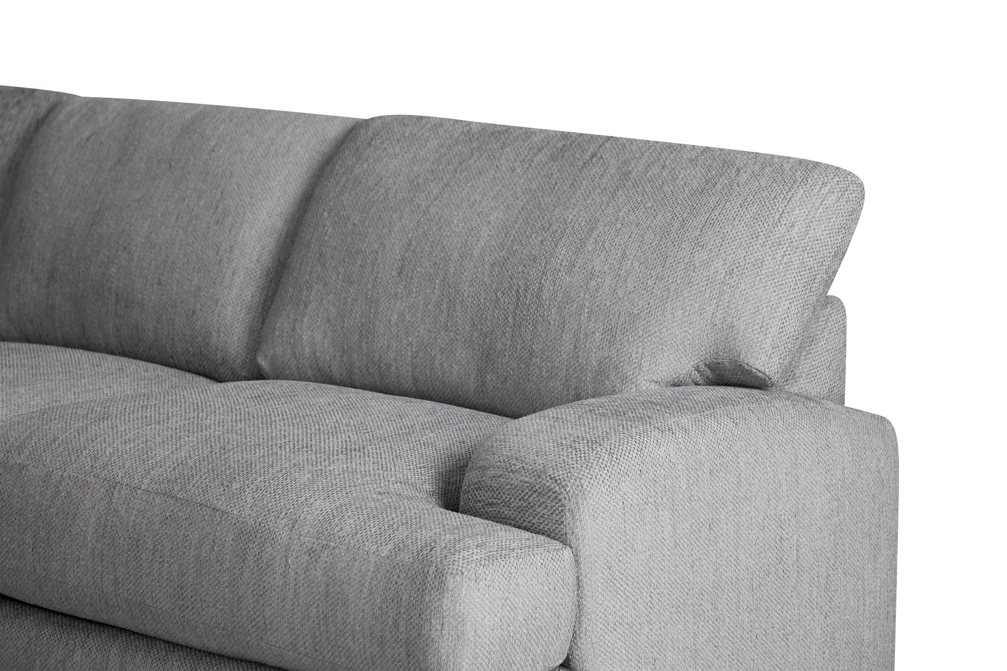 Alpha Light Gray Fabric Large Left Chaise Sectional