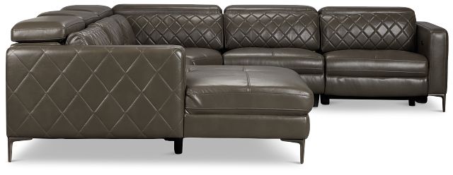 Ava Dark Gray Micro Small Left Chaise Power Reclining Sectional